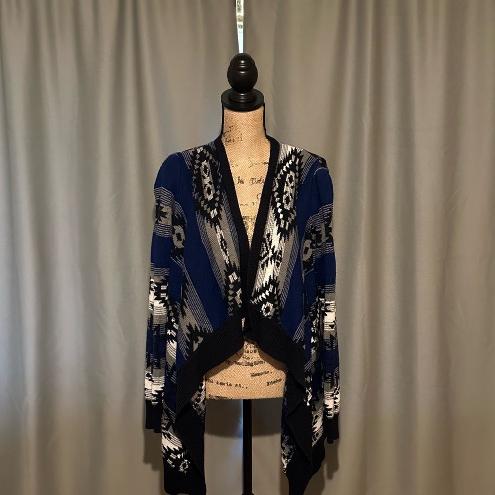 Women's Blue Patterned Sweater